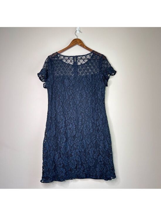 Karl Lagerfeld Dresses & Skirts - Karl Lagerfeld Navy Blue Lace Shift Dress Size 14